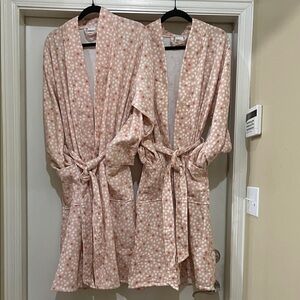 Two Polka Dot Oversized Cotton Robes..S/M Very Roomy w/Wide Sleeves